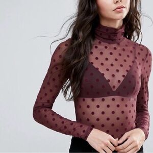 Y.A.S Shedot Dotty Sheer Long Sleeved Body (tags removed)
